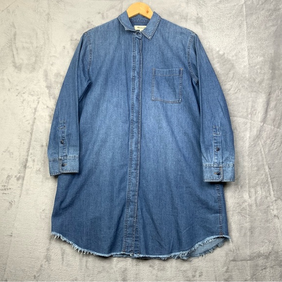 Madewell Denim Oversized Ex-Boyfriend Shirtdress. Littleton Wash. Size Small. - Picture 1 of 6